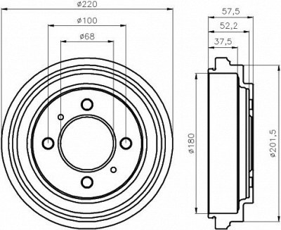 HELLA PAGID 8dt355301481 -  Тормозной барабан